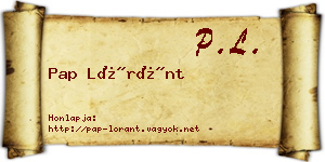 Pap Lóránt névjegykártya