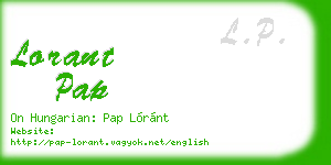 lorant pap business card
