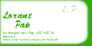 lorant pap business card